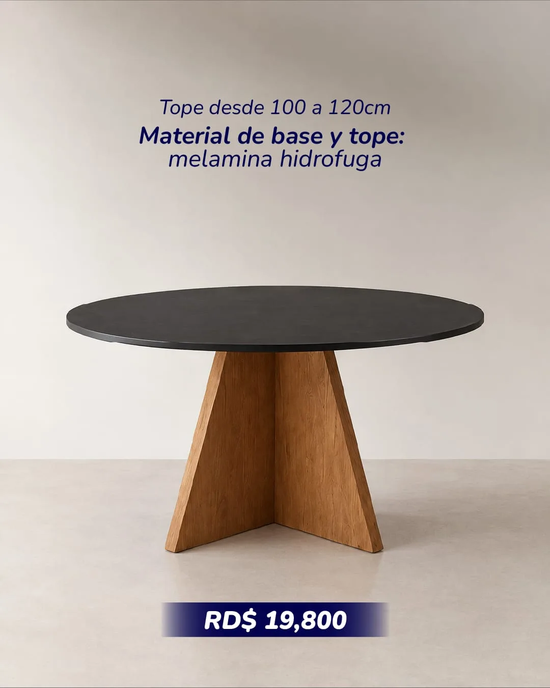 Mesa comedor 110 cm tope Melamina Hidrofuga